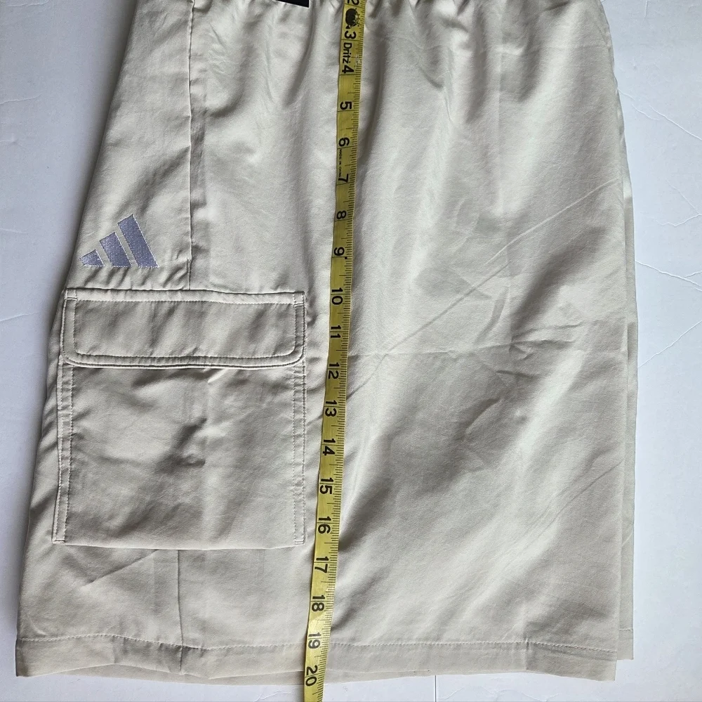 Adidas Men's Light Beige Cargo Shorts with Flap Pocket